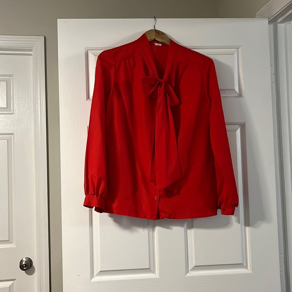 Red button up shirt!